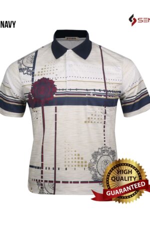 Kaos Kerah Pria Semboss Lengan Pendek Bahan Katun Adem Berkantong 5203