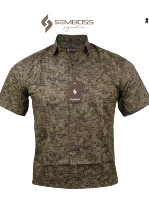 Kemeja Kasual Pria Semboss Slim Fit High Quality Cotton 1019