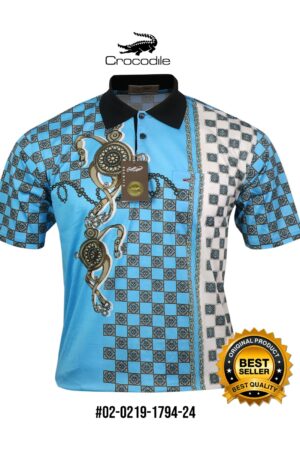 Kaos Kerah Pria Crocodile Diamond / Platinum Katun HALUS 1794