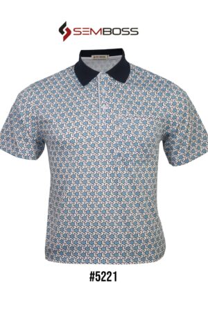 Kaos Kerah Pria Semboss Lengan Pendek Bahan Katun Adem Berkantong 5221