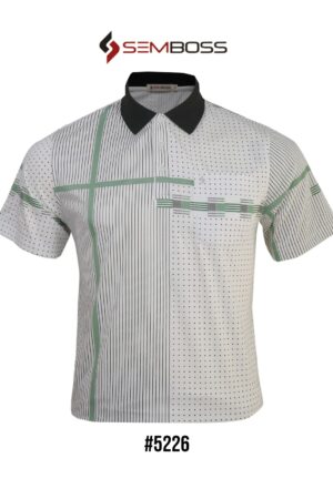 Kaos Kerah Pria Semboss Lengan Pendek Bahan Katun Adem Berkantong 5226
