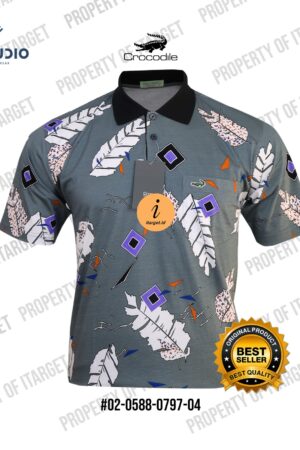 Kaos Kerah Pria Crocodile Hijau Bahan Katun Halus 0797 ORI