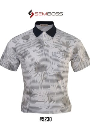 Kaos Kerah Pria Semboss Lengan Pendek Bahan Katun Adem Berkantong 5230