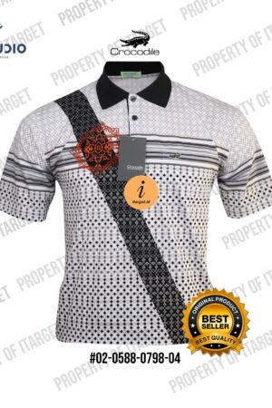 Kaos Kerah Pria Crocodile Hijau Bahan Katun Halus 0798 ORI