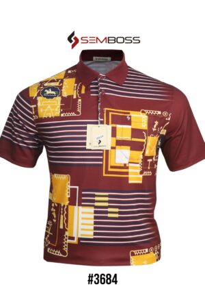 Kaos Kerah Pria Semboss Lengan Pendek Bahan Katun Adem Berkantong 3684