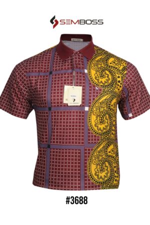 Kaos Kerah Pria Semboss Lengan Pendek Bahan Katun Adem Berkantong 3688