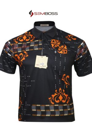 Kaos Kerah Pria Semboss Lengan Pendek Bahan Katun Adem Berkantong 3689