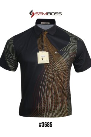 Kaos Kerah Pria Semboss Lengan Pendek Bahan Katun Adem Berkantong 3685