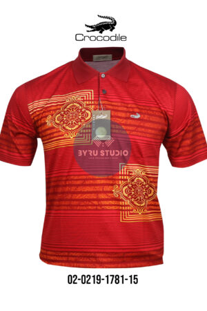 Kaos Kerah Pria Crocodile Diamond / Platinum Katun HALUS 1781 Red