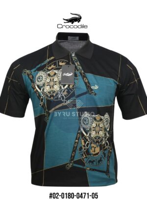 Kaos Kerah Pria Crocodile Hijau Bahan Katun Halus 0471 ORI