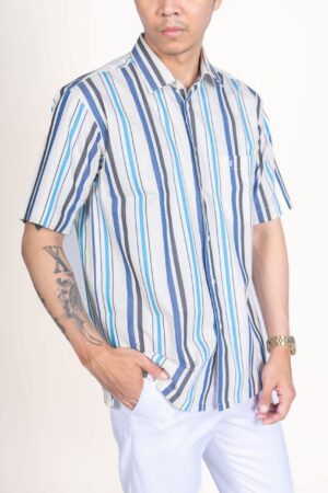 Kemeja Pria Lengan Pendek PREMIUM Katun Halus LUOMO 1343