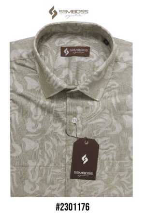 Kemeja Print Pria Premium Satin SEMBOSS Modern Fit Lengan Pendek 1176