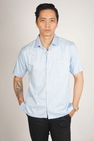 Kemeja Print Pria Premium Satin SEMBOSS Modern Fit Lengan Pendek 2210