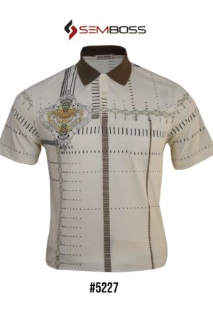 Kaos Kerah Pria Semboss Lengan Pendek Bahan Katun Adem Berkantong 5227