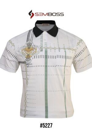 Kaos Kerah Pria Semboss Lengan Pendek Bahan Katun Adem Berkantong 5227