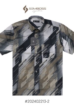 SEMBOSS Kemeja Basic Pria Premium Katun Lengan Pendek Kantong 2213