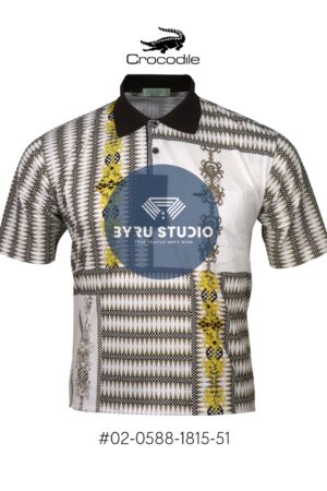 CROCODILE Hijau Kaos Kerah Pria Bahan Katun Halus 0815