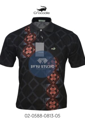 Kaos Kerah Pria Crocodile Hijau Bahan Katun Halus 0813 ORI