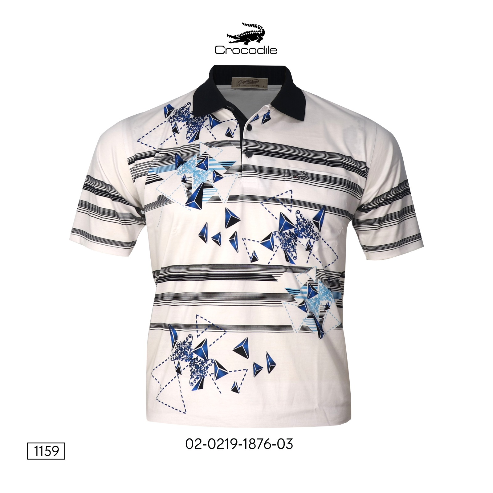 Kaos Kerah Pria Crocodile Diamond / Platinum Katun HALUS 1876