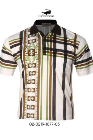 Kaos Kerah Pria Crocodile Diamond / Platinum Katun HALUS 1877