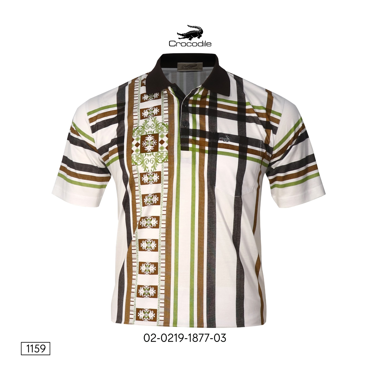 Kaos Kerah Pria Crocodile Diamond / Platinum Katun HALUS 1877