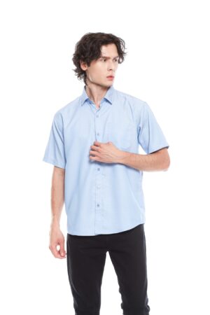 SEMBOSS Essential Kemeja Lengan Pendek Formal Kantor Bahan Katun 05